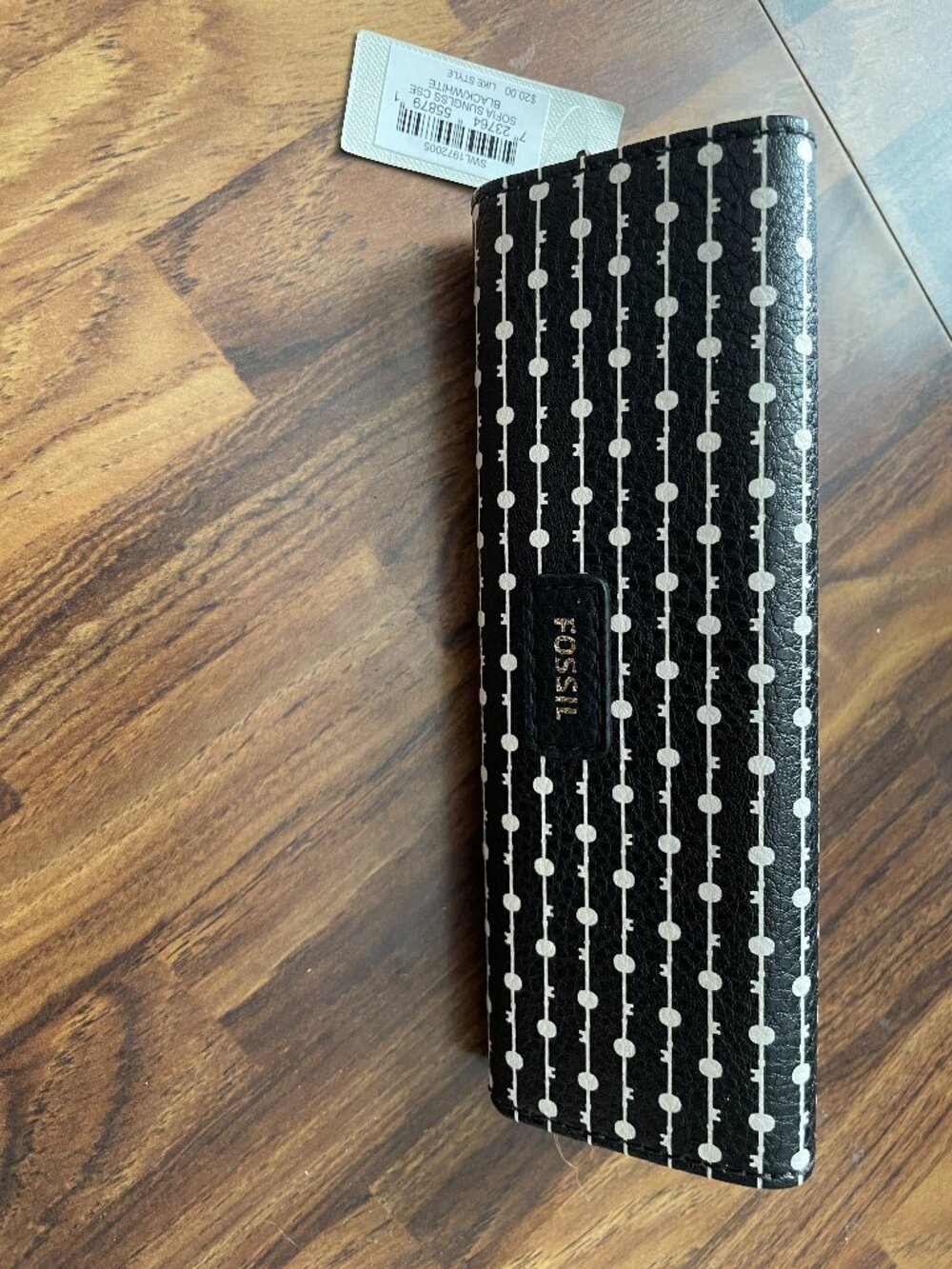 Fossil Sofia Sunglass Case Black/White-NWT